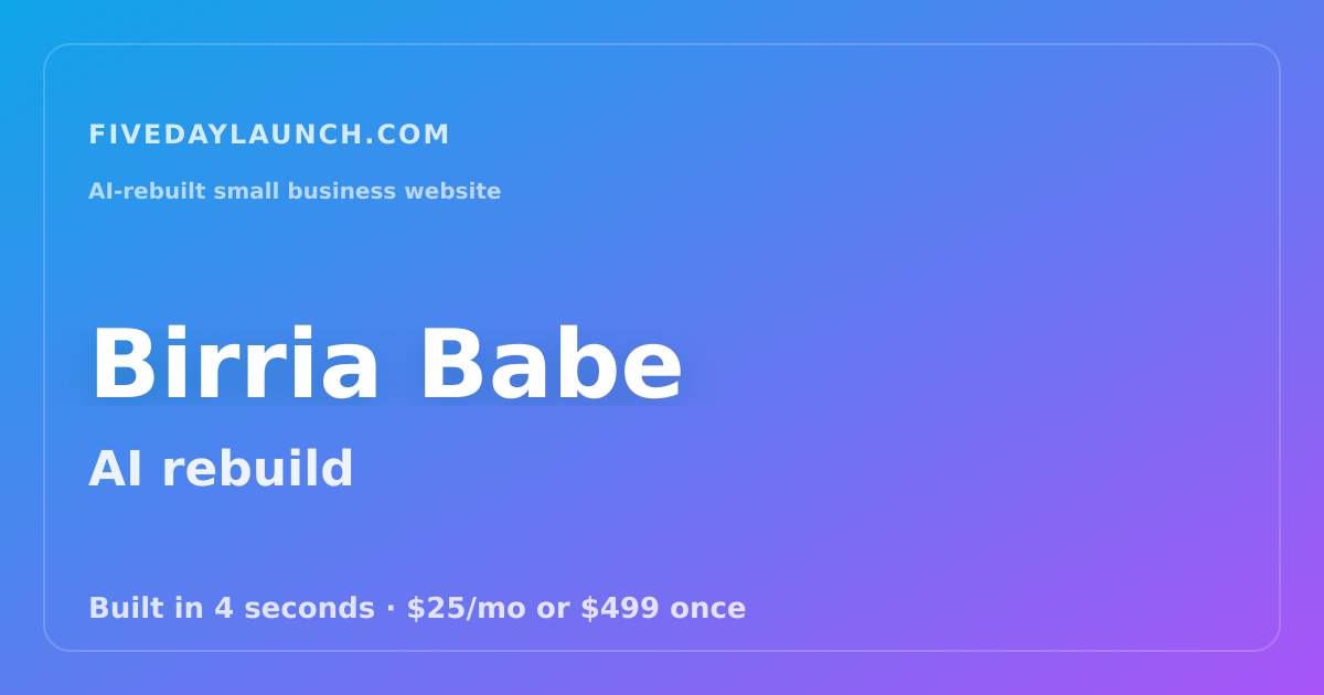 Preview of Birria Babe's AI-rebuilt website