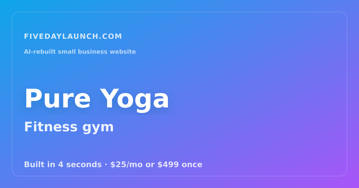 Preview of Pure Yoga's AI-rebuilt website