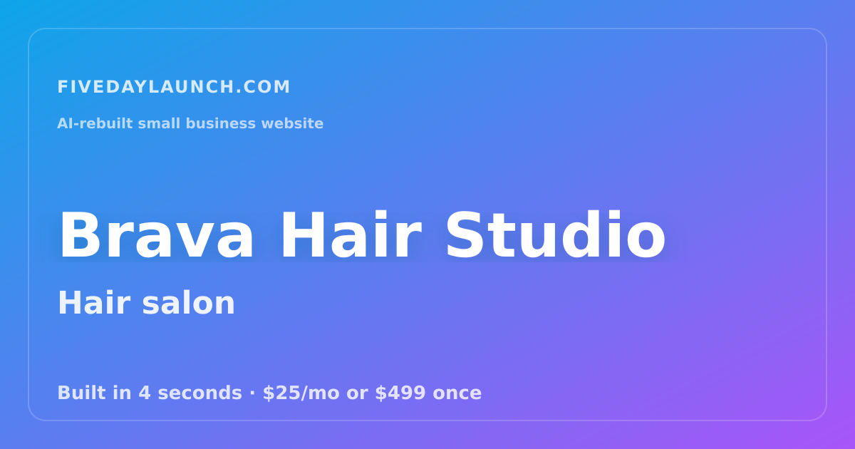Preview of Brava Hair Studio's AI-rebuilt website